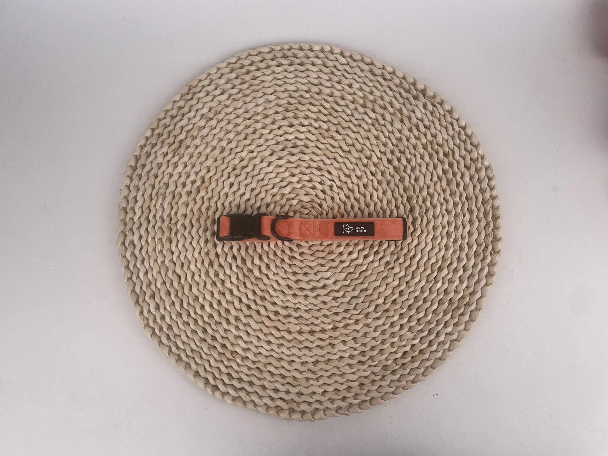 Sundown Peach Velvet Dog Collar