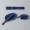 Midnight Blue Velvet Collar Walking Set