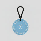a sky blue poop loop from bew dogs, with a black secure clasp, a dog walking essential shown against a white background